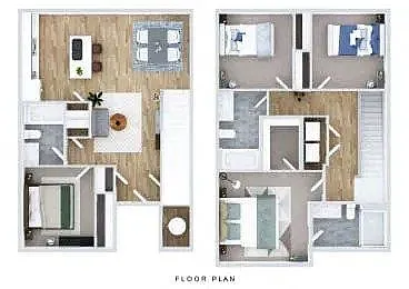 Floor plan 4 Bedroom 3 Bath 80%