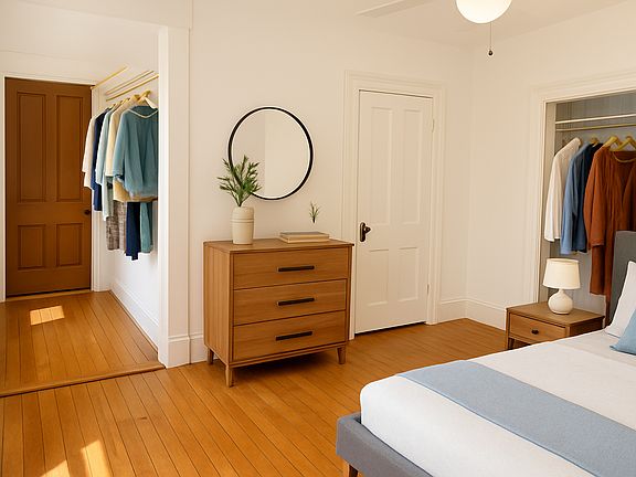 bedroom with walk in closet