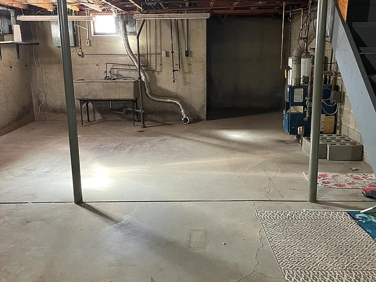 Private Basement with laundry hookups for gas and electric.