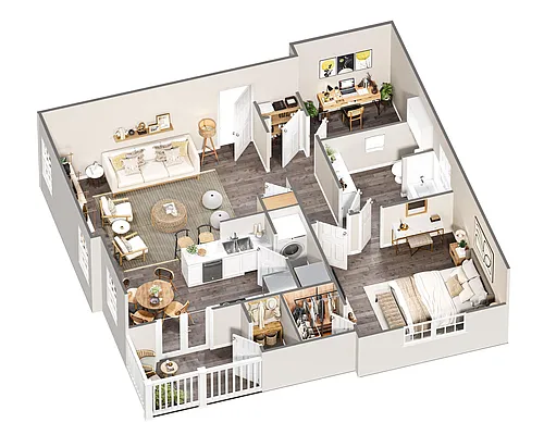 Floor plan 1 Bed 1 Bath Classic