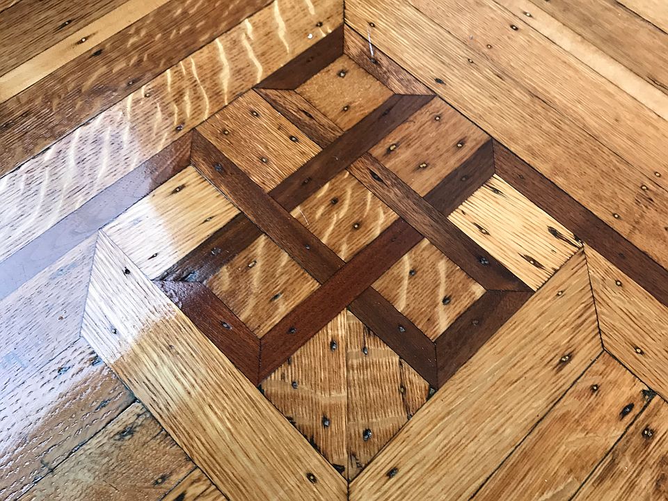 Original Inlaid Wood, Refinished.