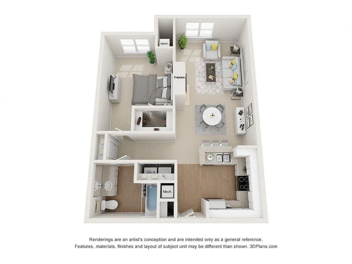 Floor plan Charles 1B1B
