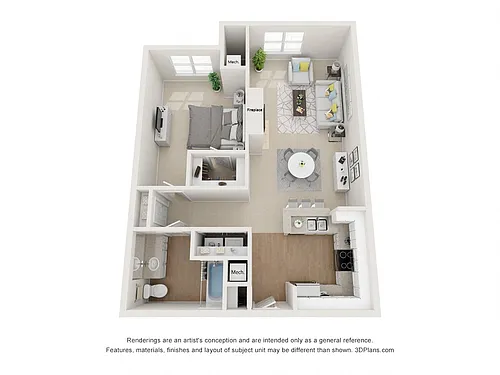 Floor plan Charles 1B1B