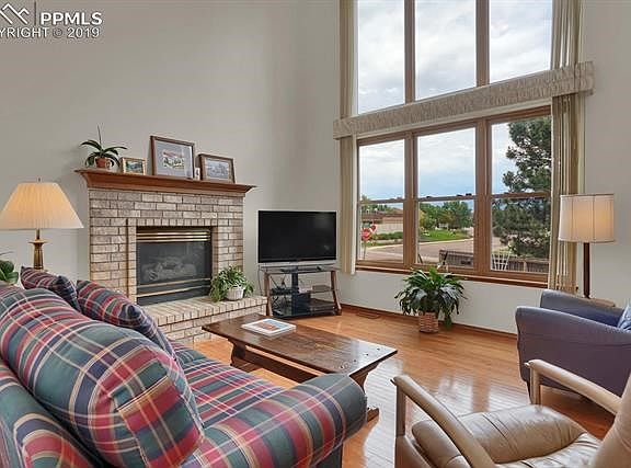 Main level family room with gas fireplace