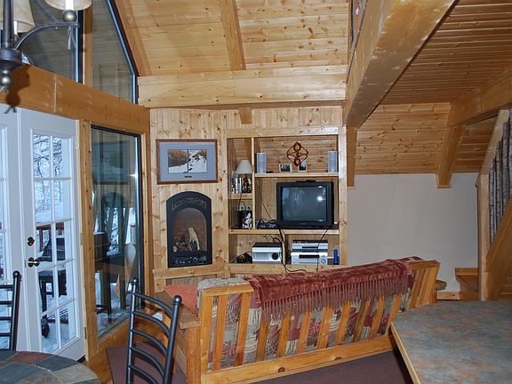 Living area with fireplace