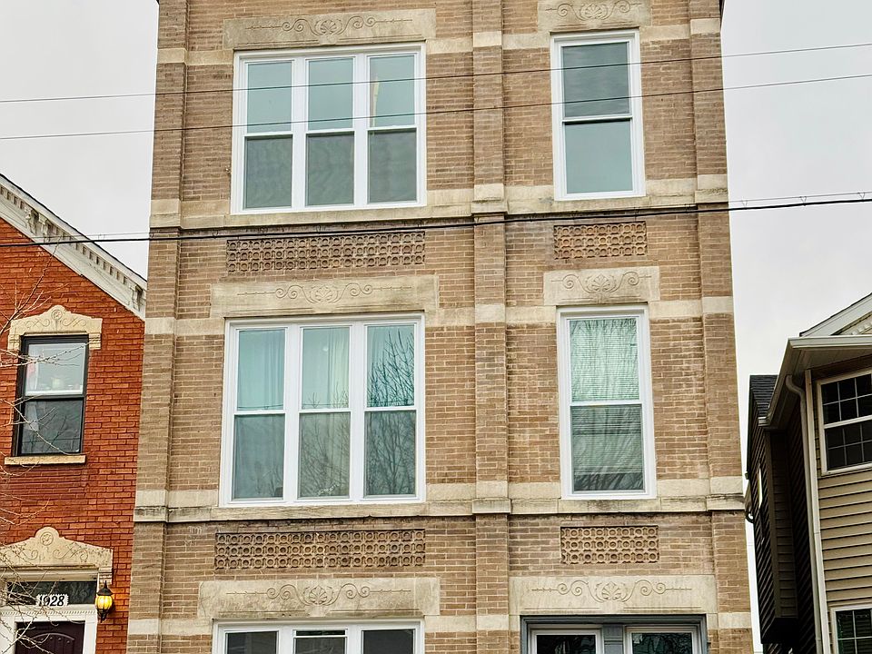 Front and rear of building new windows