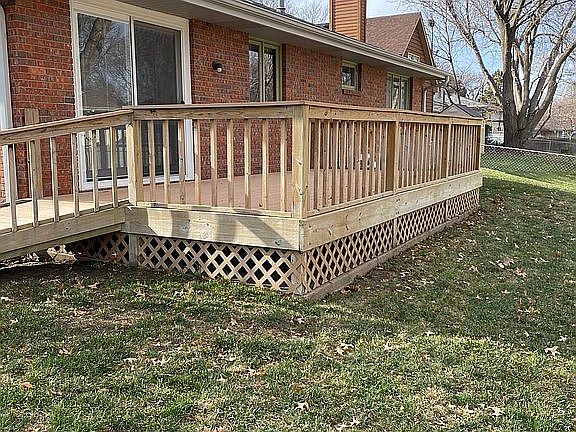 East side of deck
