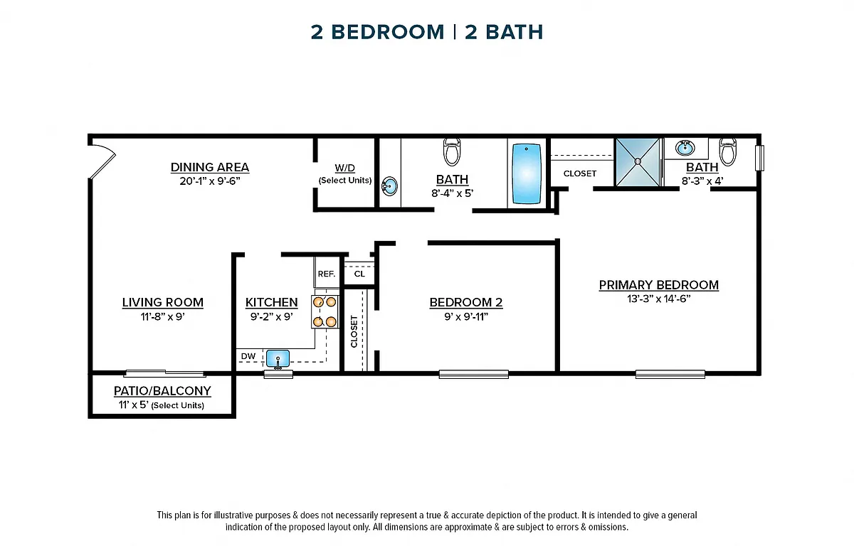 Floor plan 2 Bedroom Apartment