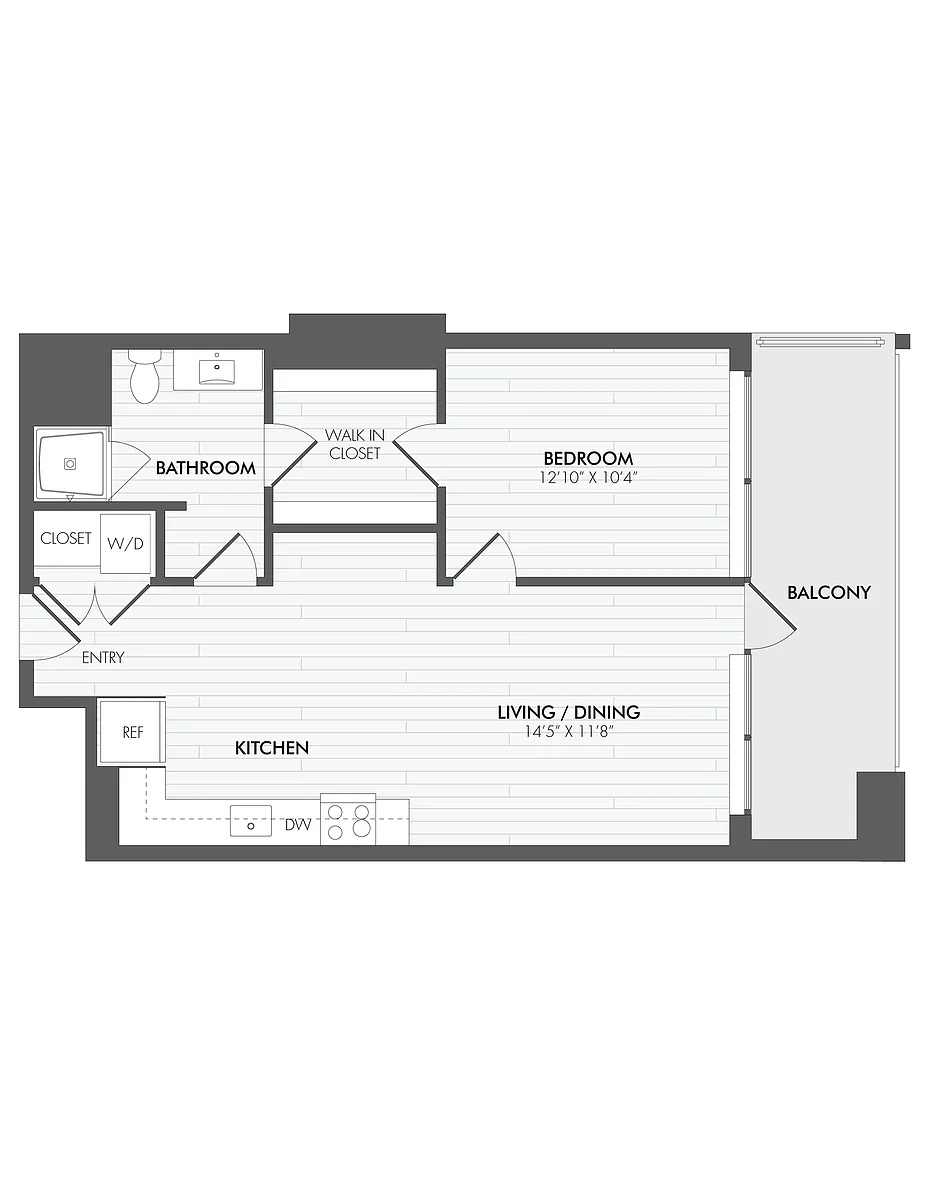Floor plan 1 Bed/1 Bath-A12