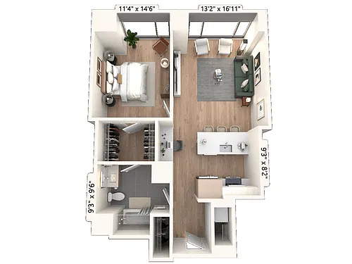 Floor plan One Bedroom 09