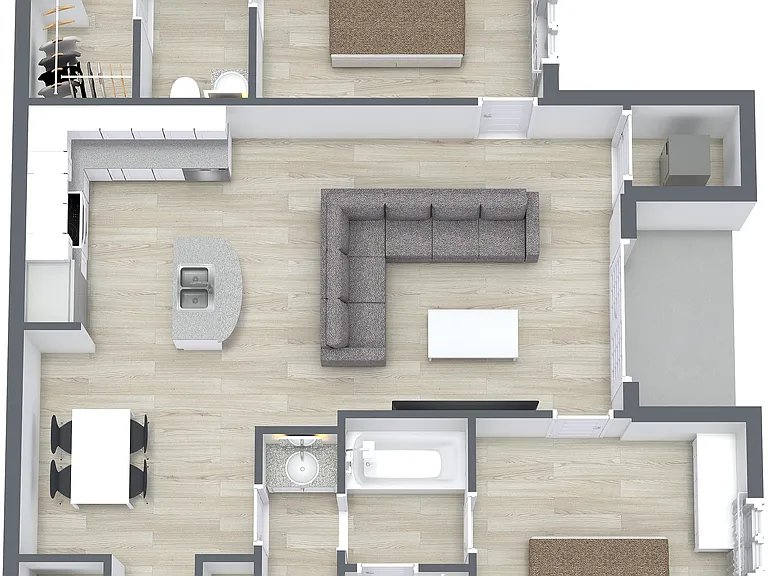 Great Acres 2 Bed - 1. Floor - 3D Floor Plan Great Acres 2 Bed - 1. Floor - 3D Floor Plan