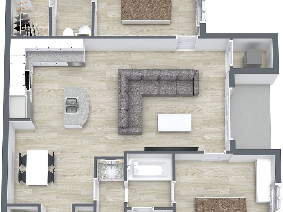Great Acres 2 Bed - 1. Floor - 3D Floor Plan Great Acres 2 Bed - 1. Floor - 3D Floor Plan