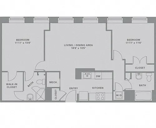 Floor plan 2 Bed/2 Bath-B5