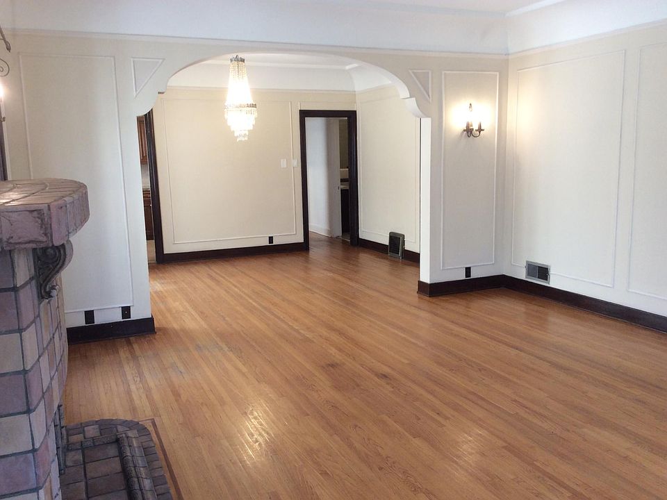 Living room view into dining room