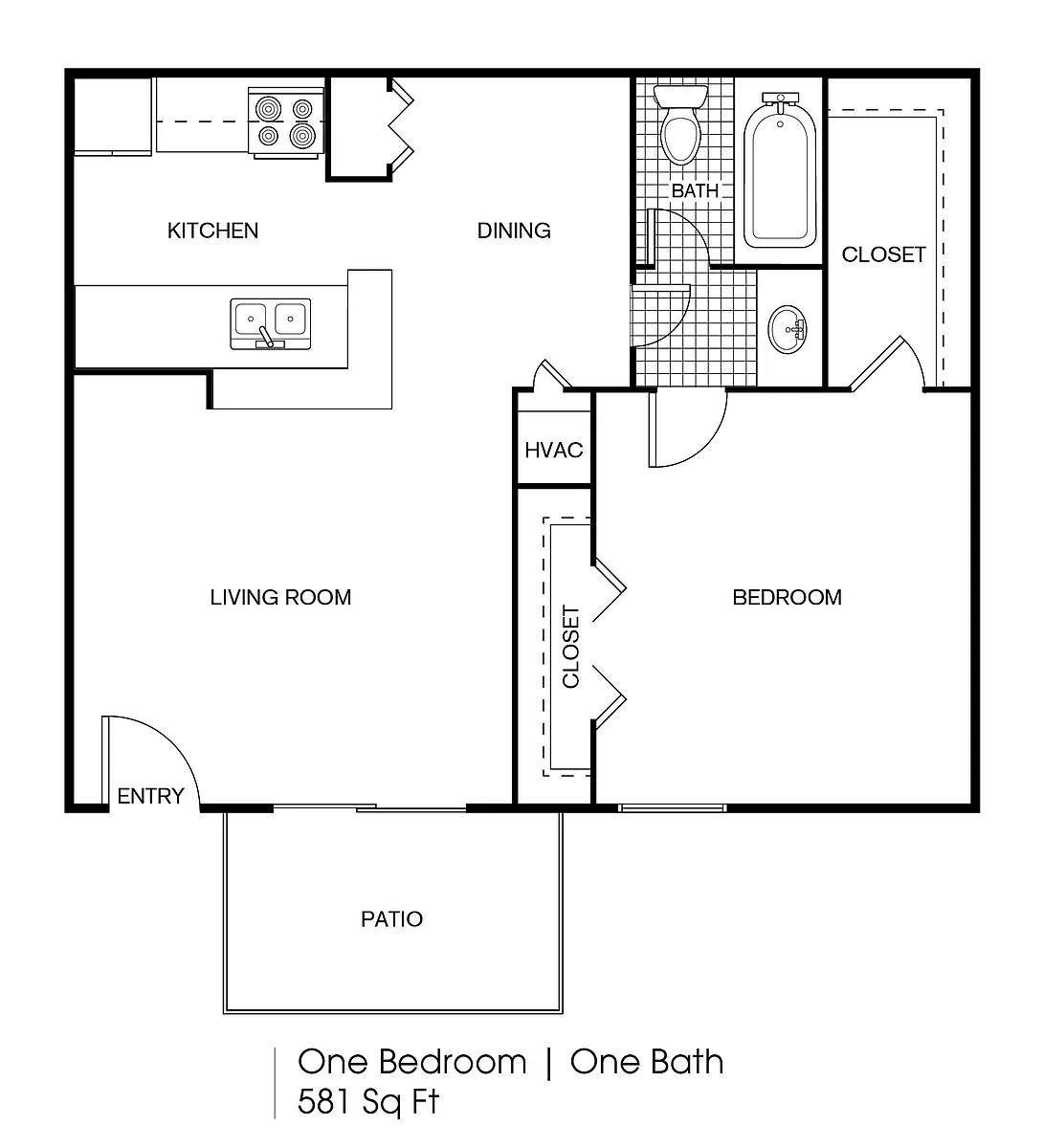 Floor plan 1 bedroom 1 bath