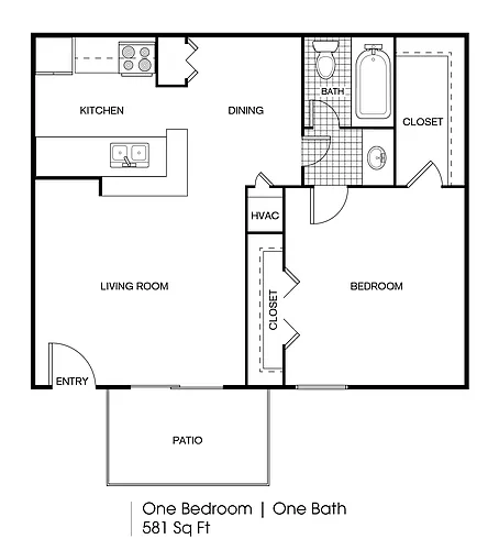 Floor plan 1 bedroom 1 bath