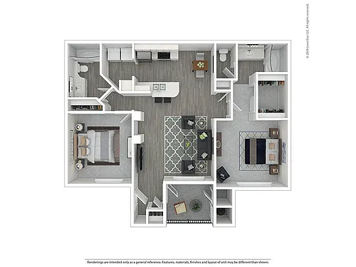 Floor plan Two bedroom, two bath