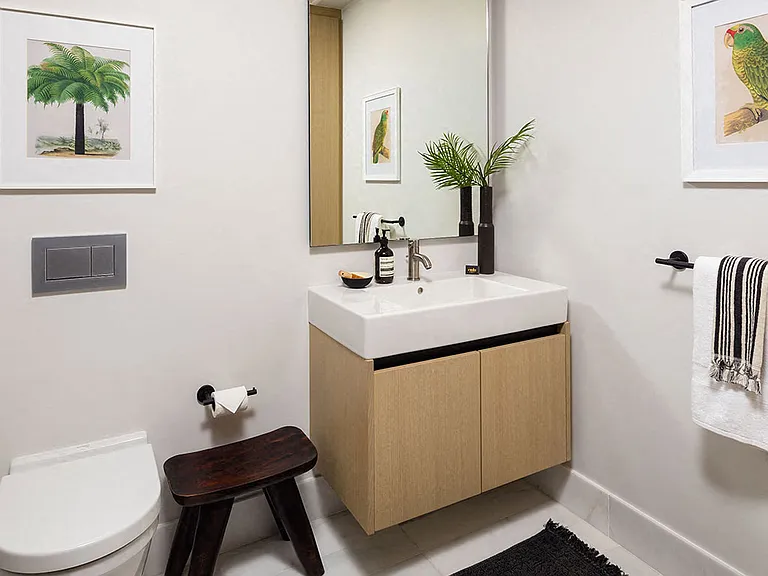 Built in cabinets in every bathroom for extra storage
