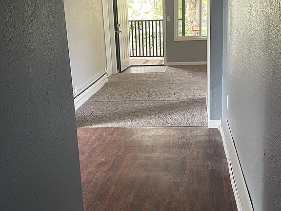 Hall into kitchen looking to front room and side yard