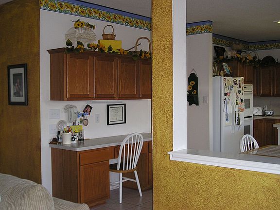 built in desk area in kitchen