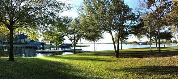 Looking from the street across the property to the water