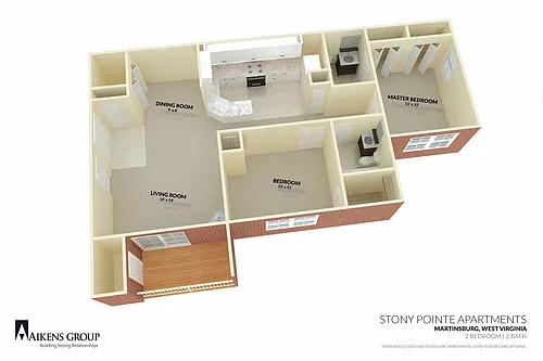 Floor plan 2 BEDROOM 2 BATH