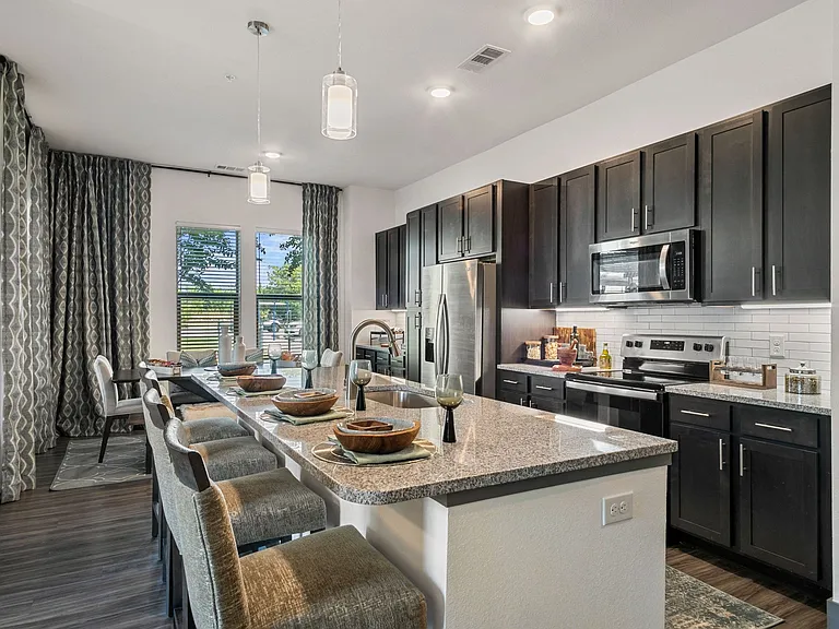 Modern kitchen with elegant finishes.