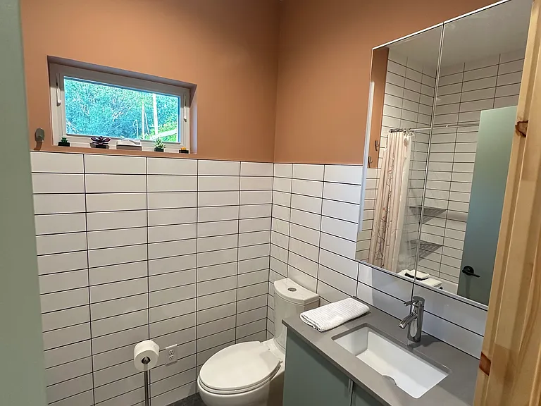 Bathroom with heated floor