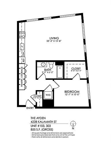Floor plan 1 Bedroom 1 Bath