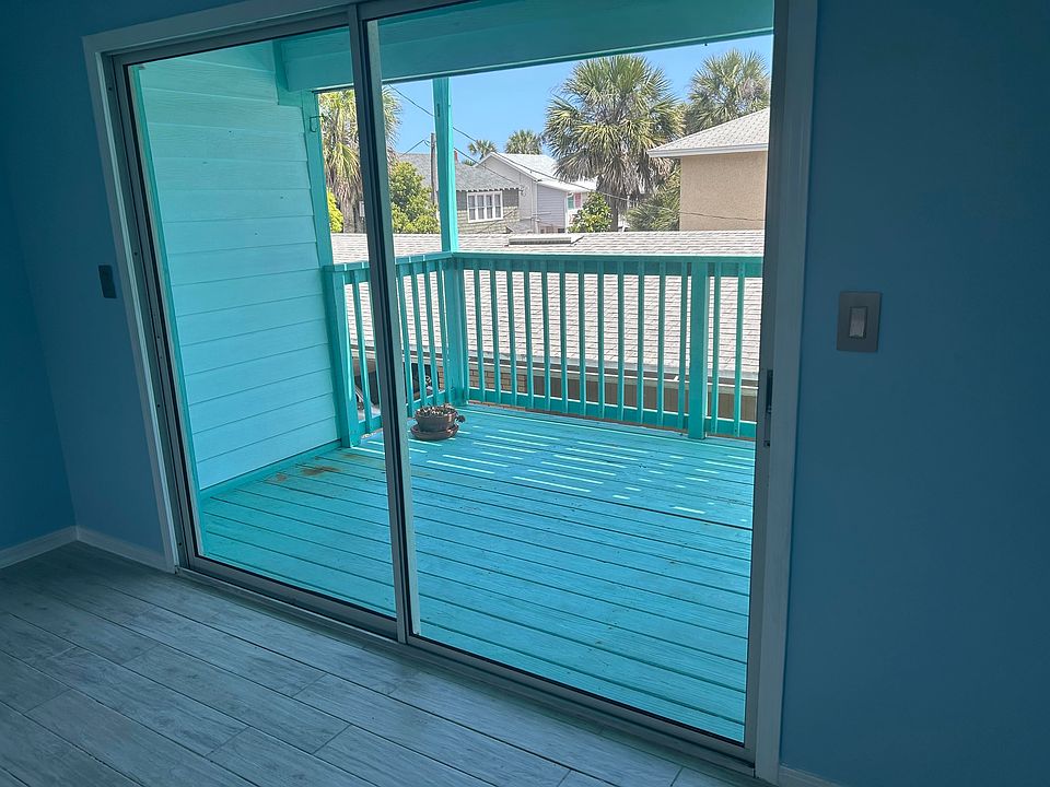 Porch sliding doors.
