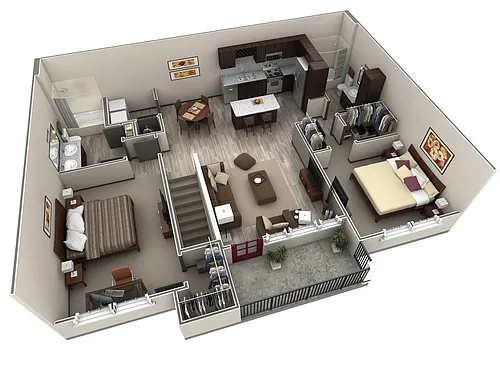 Floor plan 2 BR Grand Overlook Garage