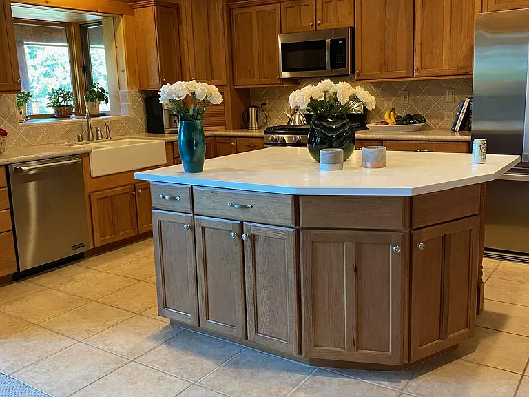 Kitchen open to living room.