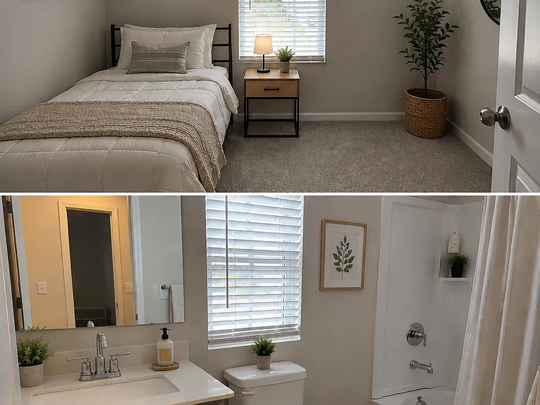 Shared Bath and Private Bedroom
