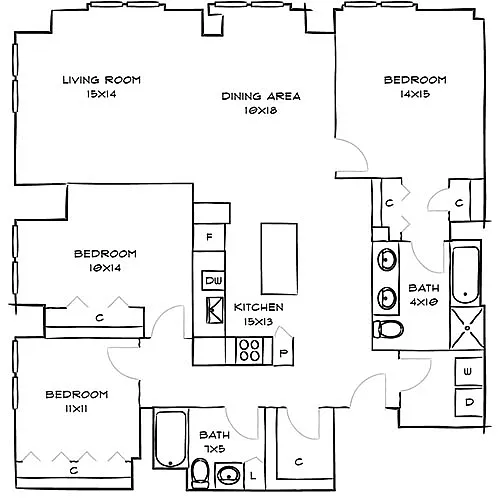 Floor plan Canal Penthouse