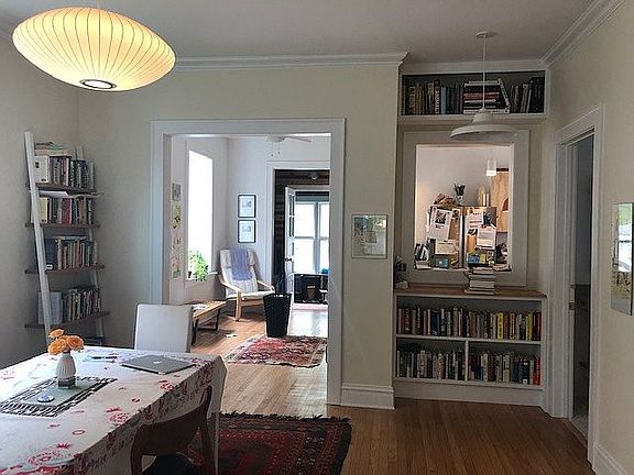 Dining room and book case