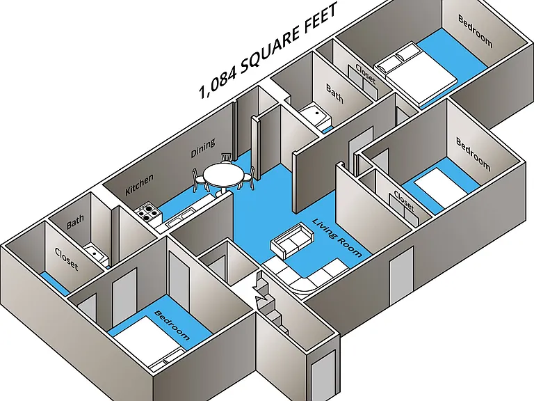1084 square feet 1084 square feet