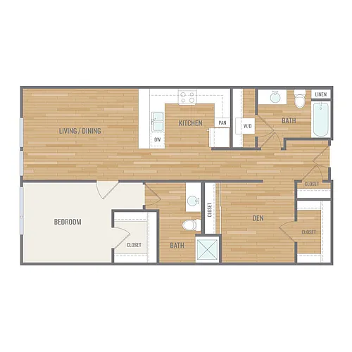 Floor plan 1Bed+DenE