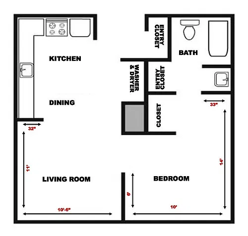 Floor plan 1X1