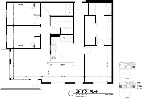 Floor plan 3 Bedroom 2 Bath