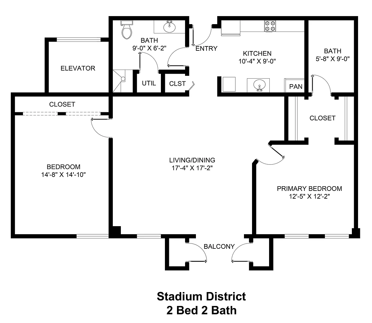Floor plan 2 Bed 2 Bath P