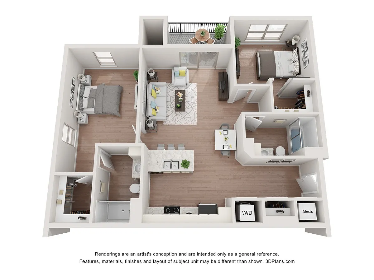 Floor plan 2 Bed 2 Bath