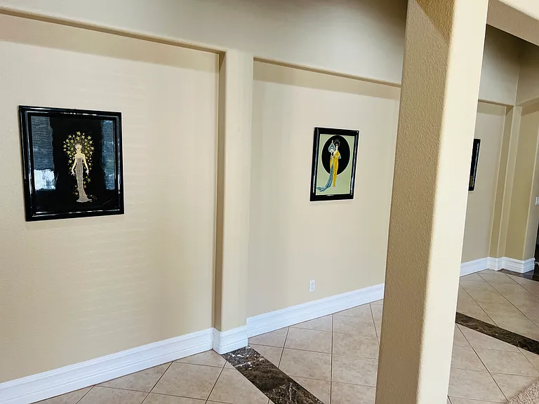 marble and tile flooring