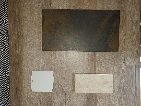 Color palette for entry way tile, and new LVT flooring and paint.