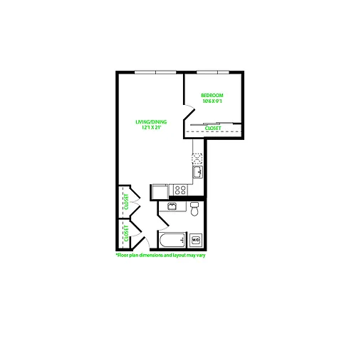 Floor plan 1X1 11