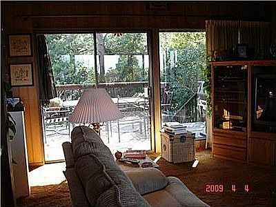 Family room looks to yard