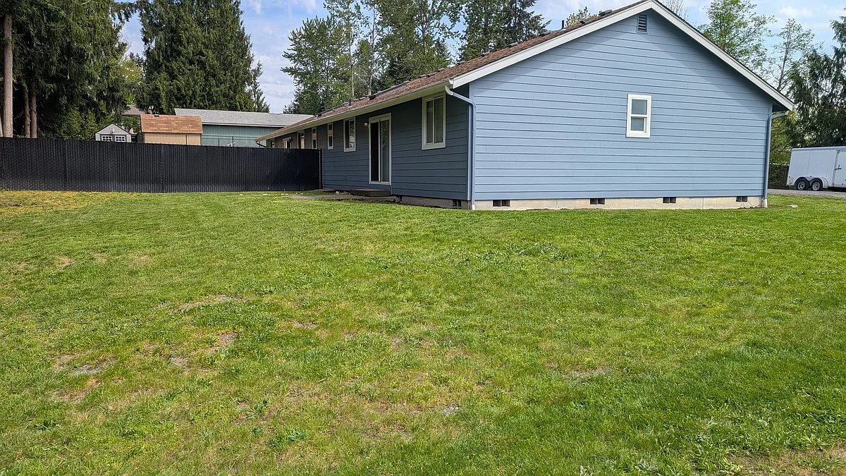 Backyard with patio & side yard. - 22617 102nd St E