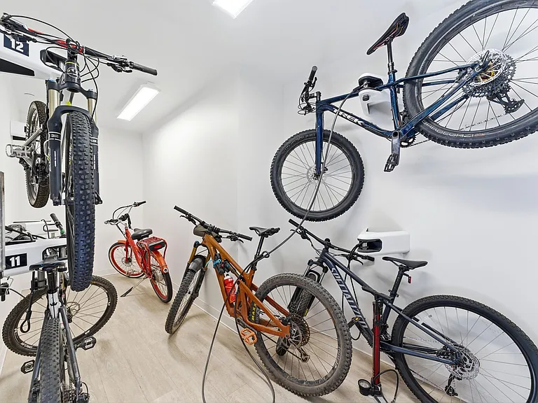 Complimentary bike storage for all residents. Secured room and lock station.