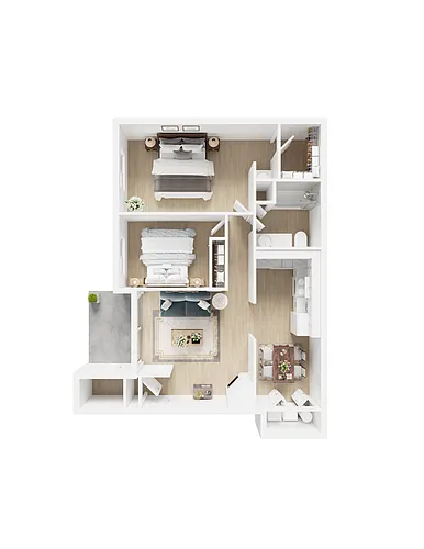 Floor plan Two Bedroom One Bath
