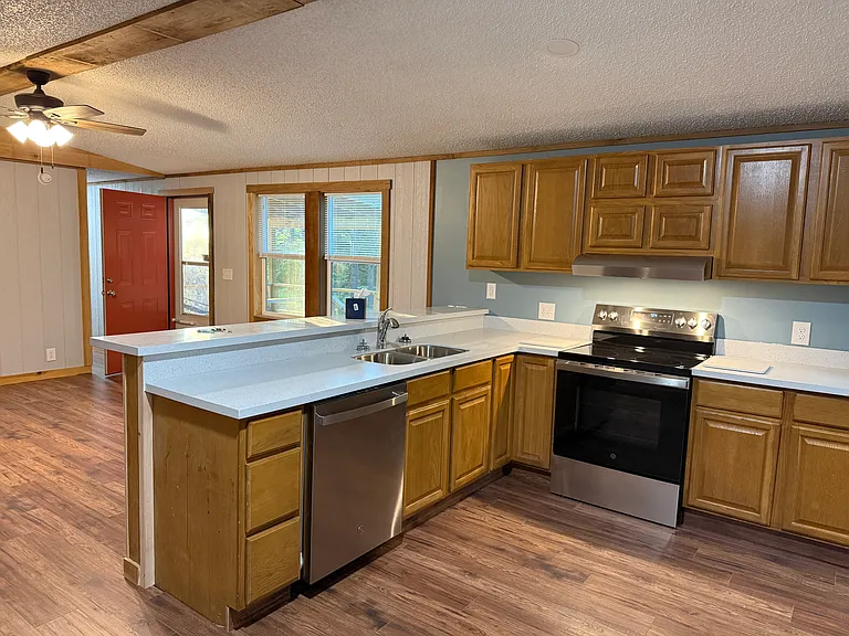All new stainless steel appliances and solid surface countertops.