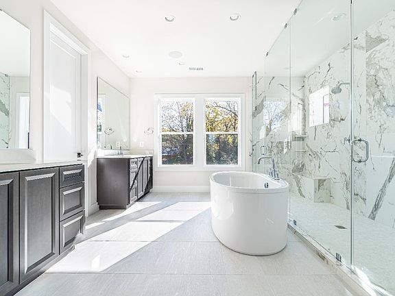 Spacious master bathroom